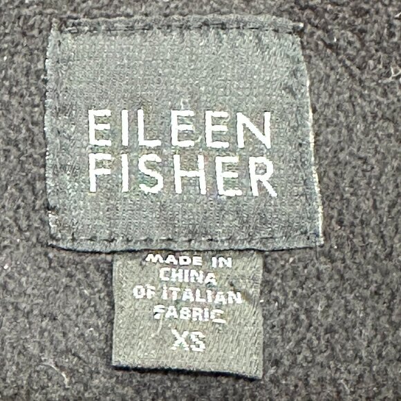Eileen Fisher Soft Shell Wide Collar‎ Snap Front Jacket Nylon Fleece Lined XS - Picture 6 of 7